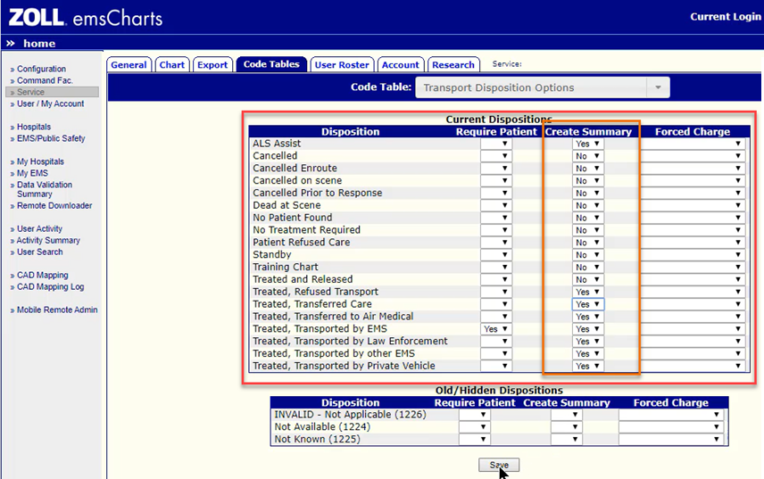 Configuring emsCharts